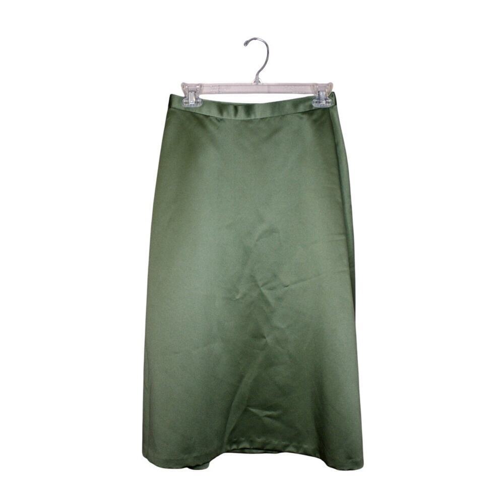 Chic Satin Olive Green Kids Skirt